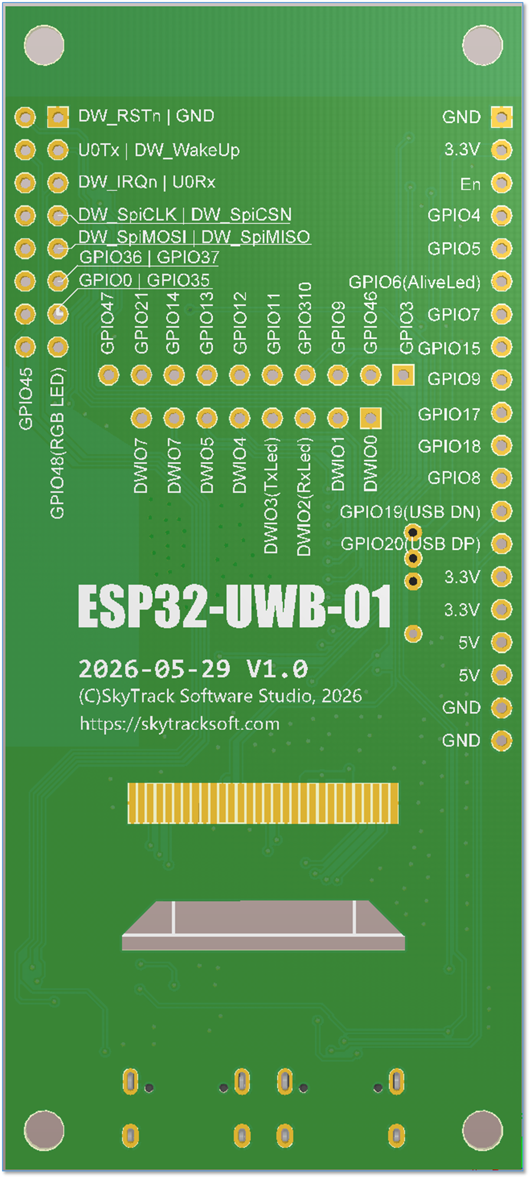 PCB 3D 效果图背面